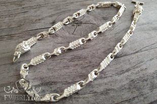 Тяжелая серебряная цепь мужская авторская, фото