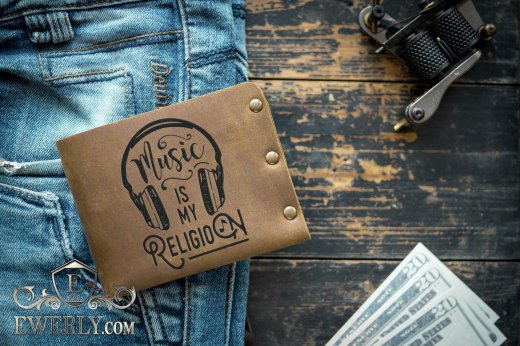 Мужской кошелёк из кожи 11082BL, фото