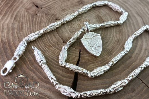 Цепочка из серебра с ладанкой, фото