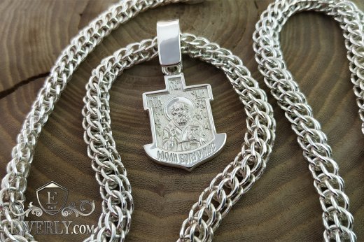 Цепочка Кардинал с подвеской-иконкой, фото