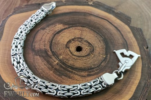 Браслет «Двойная Византия» из серебра, фото