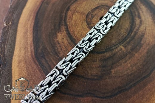 Плетение «Двойная Византия» из серебра, фото