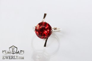 Ring of sterling silver with stones for women, фото