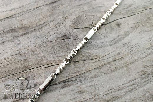 Плетение цепочки из серебра - литьевое, фото