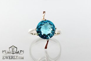 Women's ring of sterling silver with stones, фото