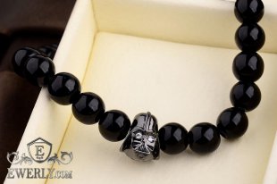 Мужской каменный браслет чёрный 123043DZ, фото