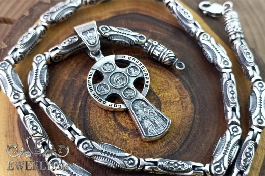 Авторская цепь 150 грамм с крестом без распятия, фото