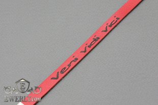 Браслет из красной кожи "Пришёл Увидел Победил" с серебром, фото