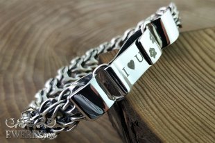 Браслет "Аллигатор" из серебра с гравировкой, фото