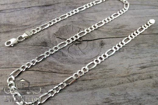 Фигаро - цепочка с лазерной огранкой из серебра, фото