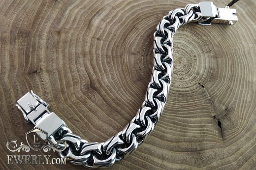 Толстый серебряный браслет Бисмарк Московский, фото