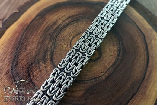 Мужское плетение «Тройная Византия» из серебра, фото