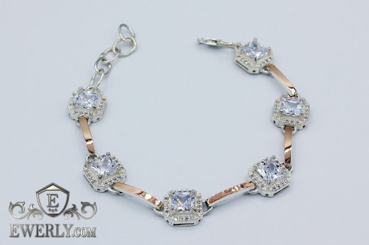 Женский браслет с белыми камнями, фото