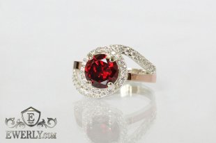 Women's ring of  silver with stones, фото