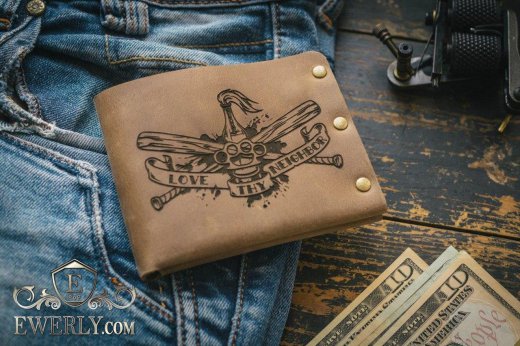 Мужской кожаный кошелек 11041BS, фото