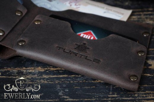 Кошелёк из кожи тёмно-коричневый для мужчины 11062RZ, фото