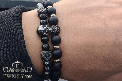 Мужской каменный браслет (комплект) 123060WA, фото